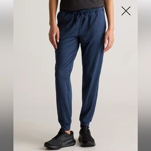 Quince flowknit mid-rise joggers color heather navy size small